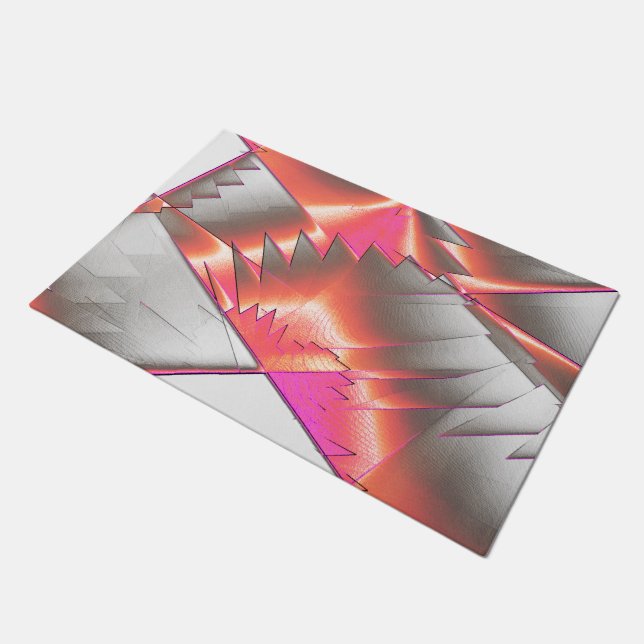 Showy salmon or peach, extremely rough digitalized doormat (Angled)