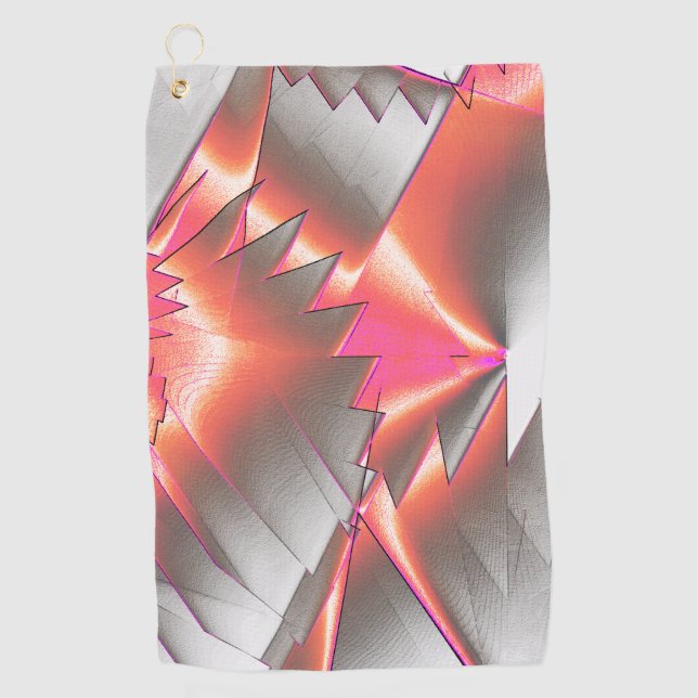 Showy salmon or peach, extremely rough digitalized golf towel (Front)