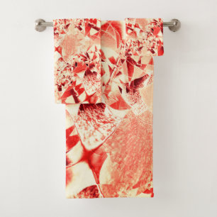 Showy salmon to coral with some bright and twisted bath towel set