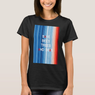 ShowYourStripes u2013 SAVE BEES TREES AND SEAS Glo T-Shirt