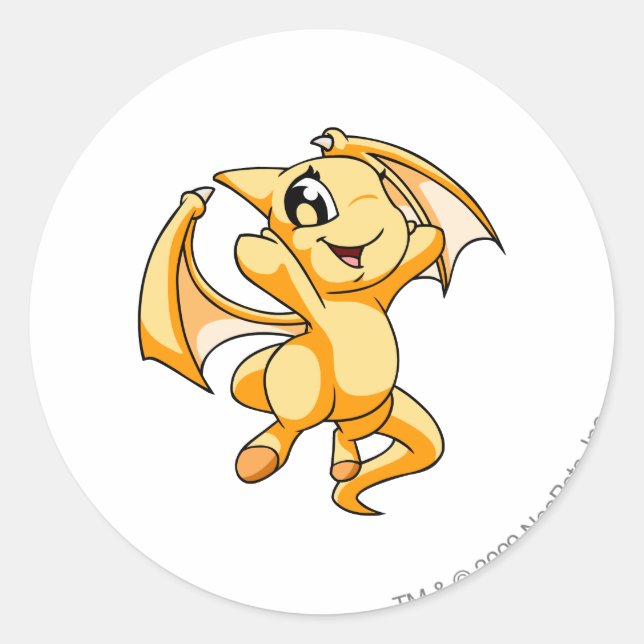 Shoyru Yellow Classic Round Sticker (Front)