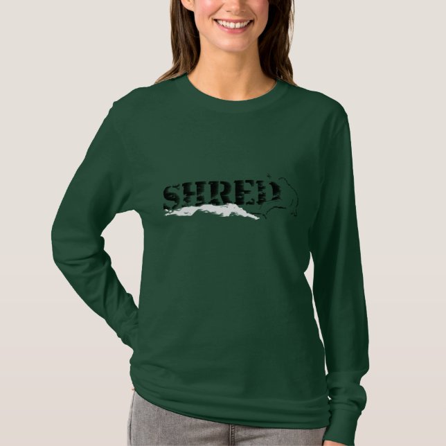 shred. b&w. wind. T-Shirt (Front)