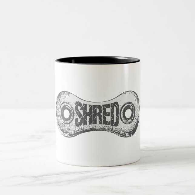 Shred Bike Chain Link Two-Tone Coffee Mug (Center)