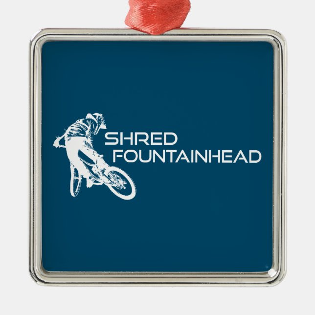 Shred Fountainhead Virginia Mountain Biking Metal Ornament (Front)