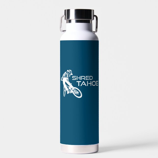 Shred Lake Tahoe Mountain Biking Water Bottle (Front)