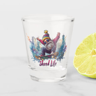 Shred Life - Cool Skateboarding Gnome Shot Glass