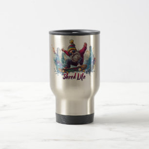 Shred Life - Cool Skateboarding Gnome Travel Mug