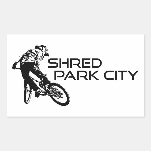 Shred Park City Utah Mountain Biking Sticker (Front)