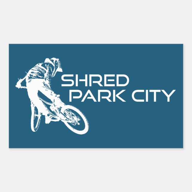 Shred Park City Utah Mountain Biking Sticker (Front)
