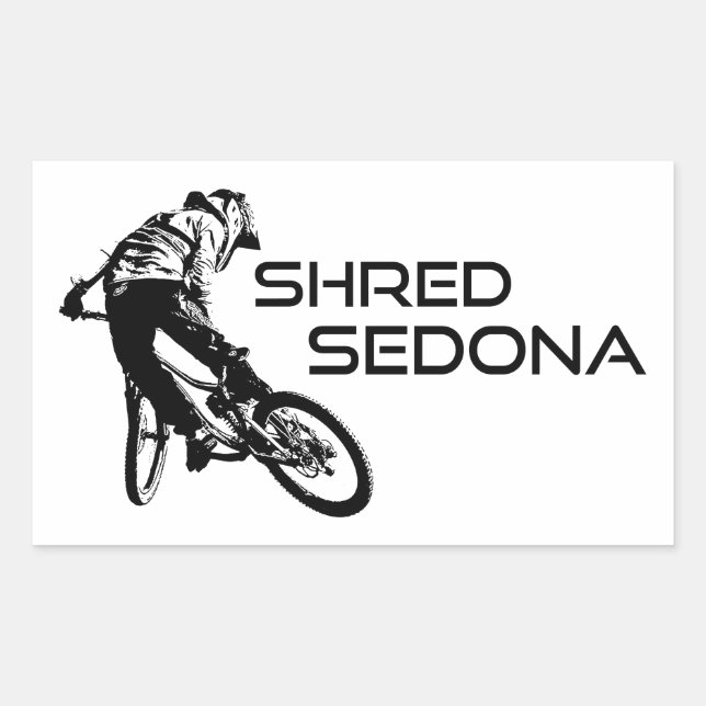Shred Sedona Arizona Mountain Biking Sticker (Front)