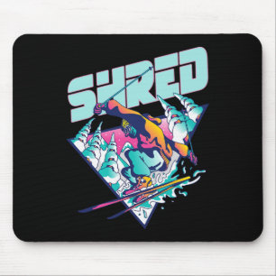 Shred Shirt Vintage Freestyle Ski 80s Costume Retr Mouse Pad
