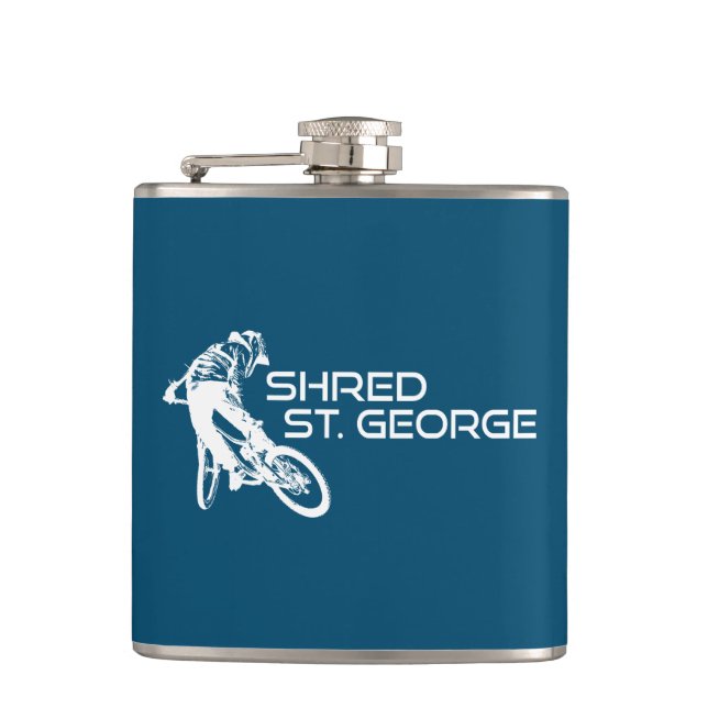 Shred St. George Utah Mountain Biking Hip Flask (Front)