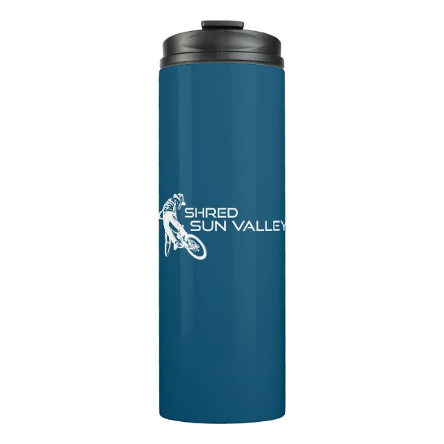 Shred Sun Valley Idaho Mountain Biking Thermal Tumbler (Front)