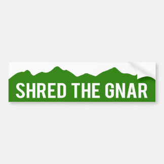 Shred The Gnar - Colorado Mountains Bumper Sticker