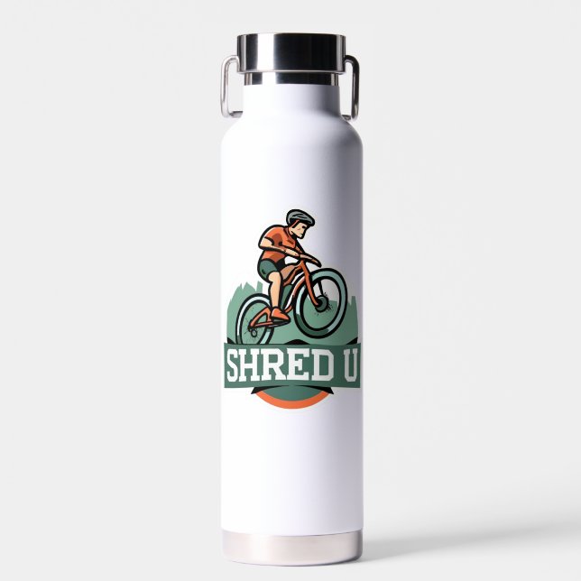 Shred University Mountain Biking Water Bottle (Front)