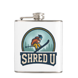 Shred University Skiing Hip Flask