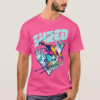 Shred  Vintage Freestyle Ski 80s Costume Retro Ski T-Shirt