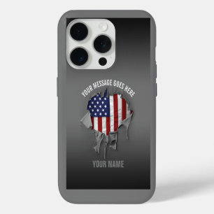 Shredded, Ripped and Torn American Flag Case-Mate iPhone 15 Pro Case
