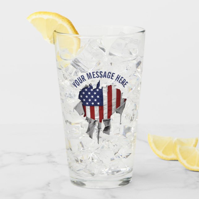 Shredded, Ripped and Torn American Flag Glass (Front Ice)