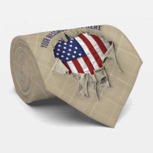Shredded, Ripped and Torn American Flag Neck Tie
