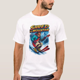 Shredding in both ways Skiing and Playing guitar T-Shirt
