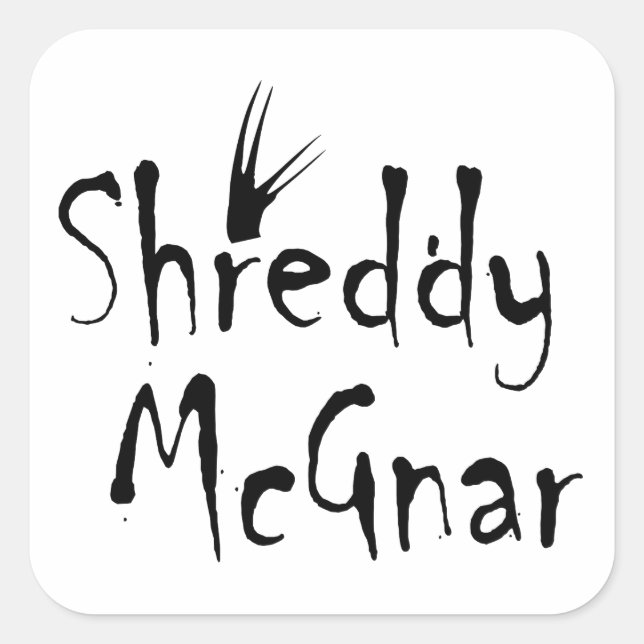 Shreddy McGnar Square Sticker (Front)