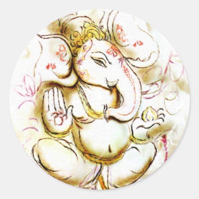 Shree Ganesh Classic Round Sticker (Front)
