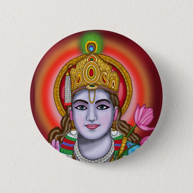 Shree Krishna Tote Bag 2 Inch Round Button (Front)