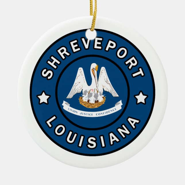 Shreveport Louisiana Ceramic Ornament (Front)