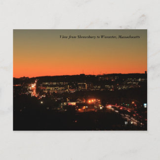 Shrewsbury Worcester Twilight Postcard