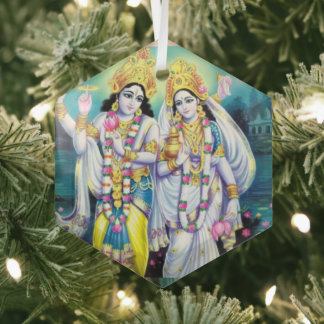 Shri Hari Vishnu Glass Ornament