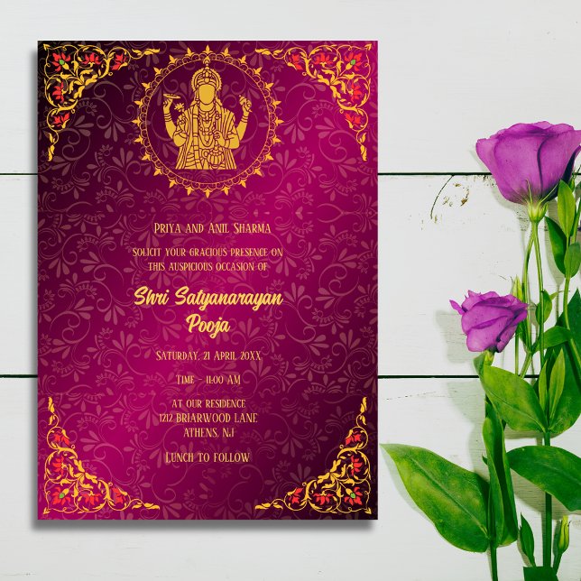 Shri Satyanarayan Pooja Hindu Invitation (Creator Uploaded)