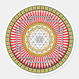 Shri Yantra Icon Classic Round Sticker