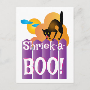 Shriek a boo Black Cat Postcard