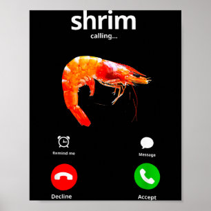 Shrim Is Calling Misspelled Funny Shrimp Calling M Poster