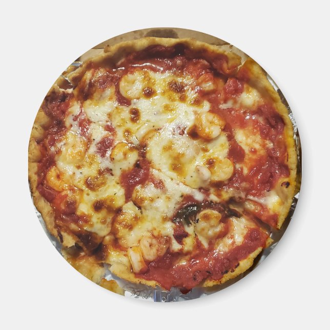 Shrimp and Cheese Pizza Food Magnet (Front)