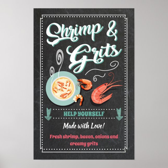 Shrimp and Grits Party Sign (Front)
