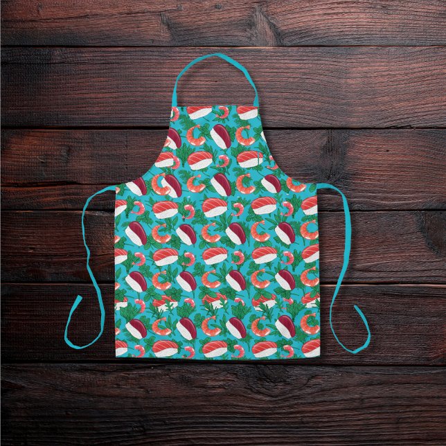 Shrimp and sushi  blue apron (Creator Uploaded)