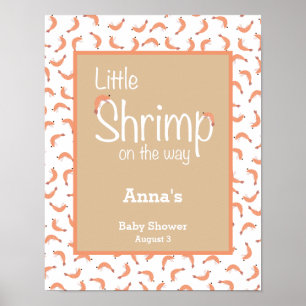 Shrimp baby shower welcome poster