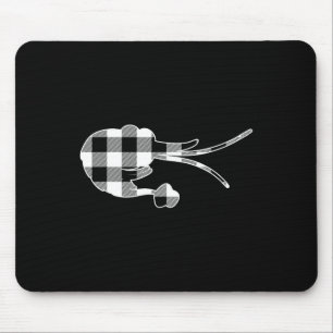 Shrimp Black And White Buffalo Plaid Merry Christm Mouse Pad