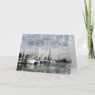 Shrimp Boats Christmas Holiday Card