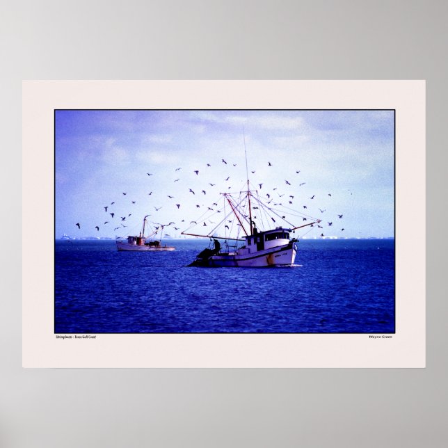 Shrimp Boats Texas Gulf Poster (Front)
