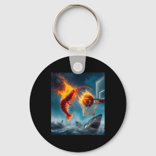 Shrimp Dunking On Shark Funny Fishing Meme  Keychain