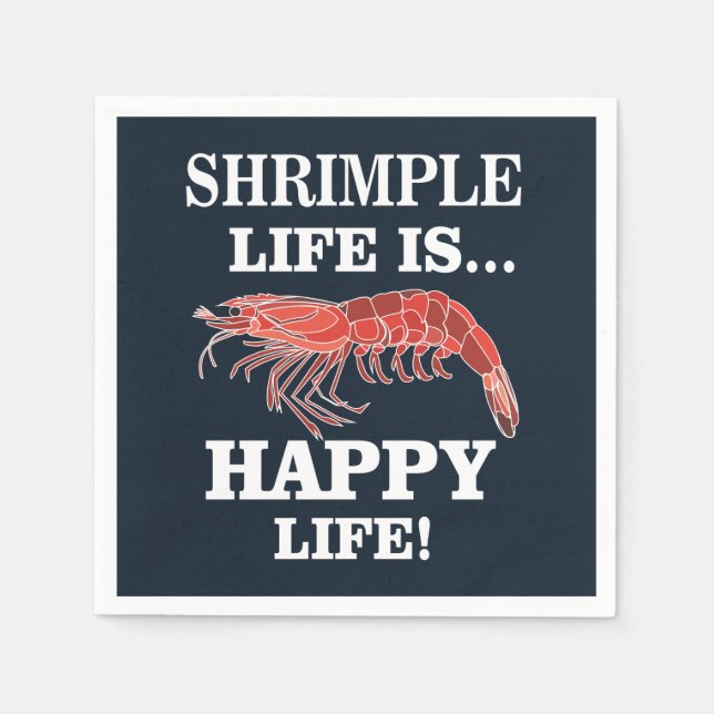 Shrimp Fish Seafood Shrimp Party Napkin (Front)