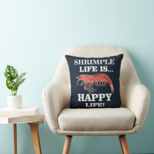 Shrimp Fish Shrimp Throw Pillow