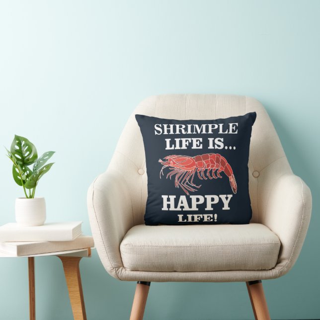 Shrimp Fish Shrimp  Throw Pillow (Chair)