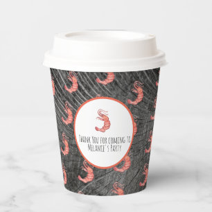 Shrimp Hand Watercolor Seafood Crab Boil Rustic Paper Cups