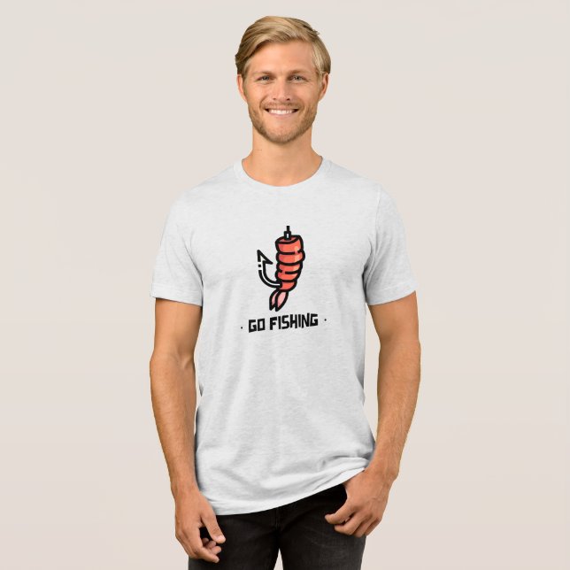 Shrimp Hooked Adventure Tri-Blend Shirt (Front Full)