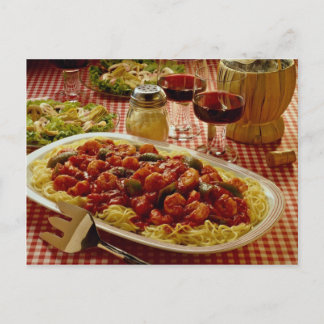 Shrimp marinara dinner postcard