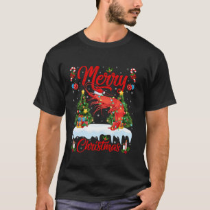 Shrimp Merry Christmas Tree Lighting Santa Shrimp  T-Shirt